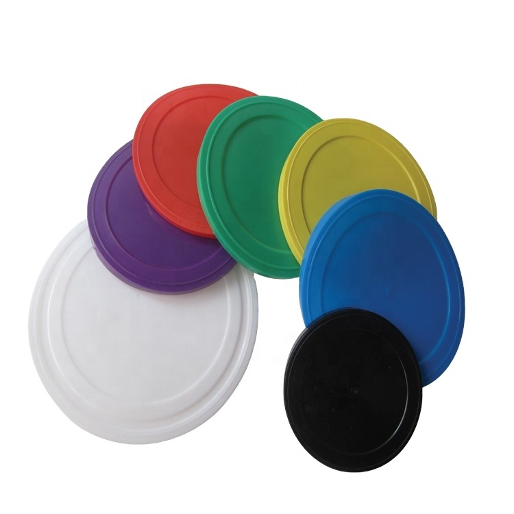 Customize logo PE plastic cap for paper cans 