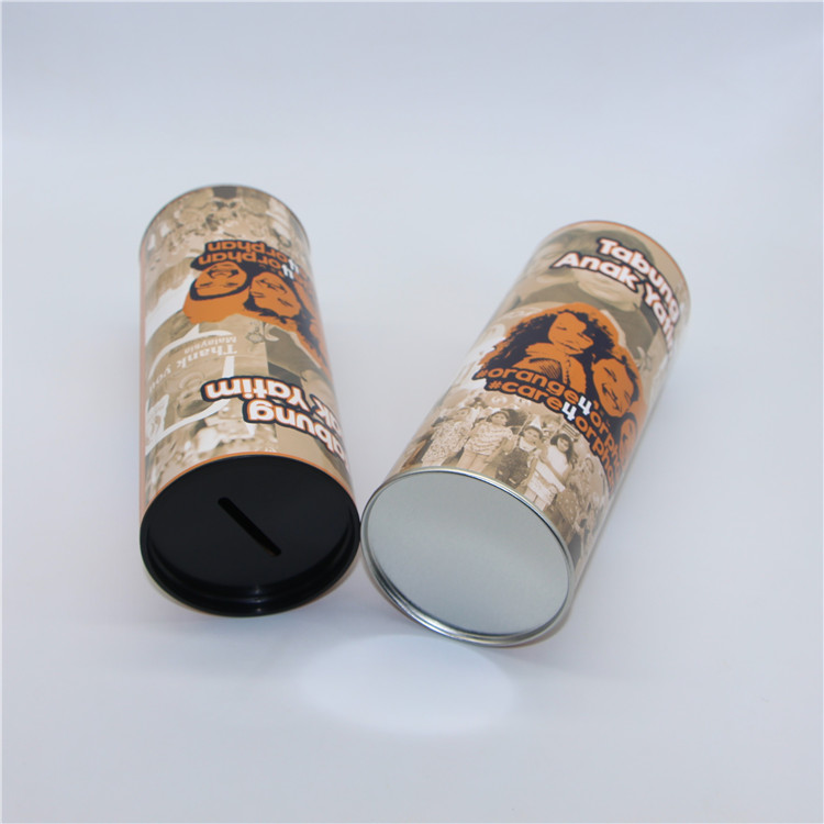 Hot Piggy Bank Paper Tube Customized Metal Lid Free Samples High Quality Recycle Paper Tubes Saving Money Cans