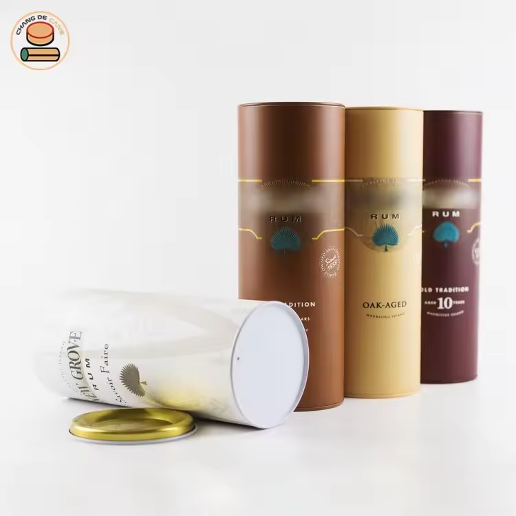 Round Wine Packaging Bottle Paper Tube Packaging Box Cylinder Paper Tube Packaging For Gift Perfume Candle 