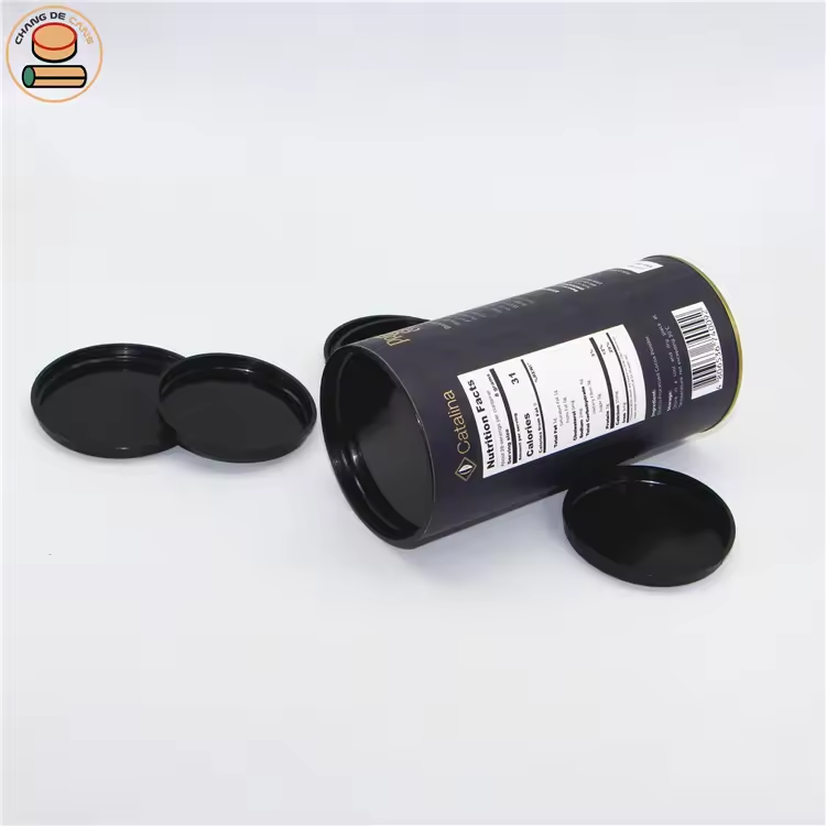 Industrial Use Composite Paper Tube Packaging for Whiskey Wine Glass Bottle Tea Leaves Plastic Plug Lid Candle Packaging Box