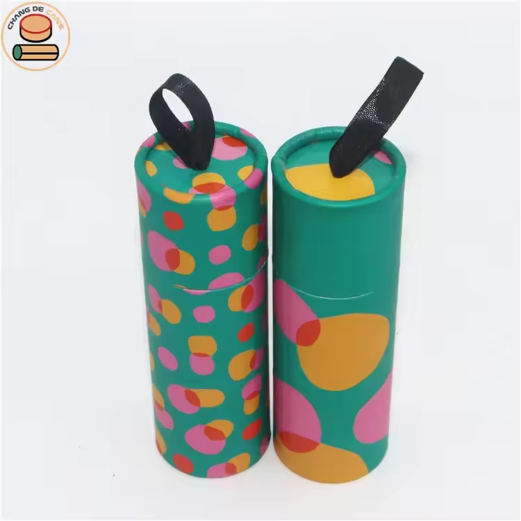 OEM Kraft Paper Packaging Tube Cardboard Paper Kraft Paper Gift Box Earphone Data Line Packaging Box With String Handle