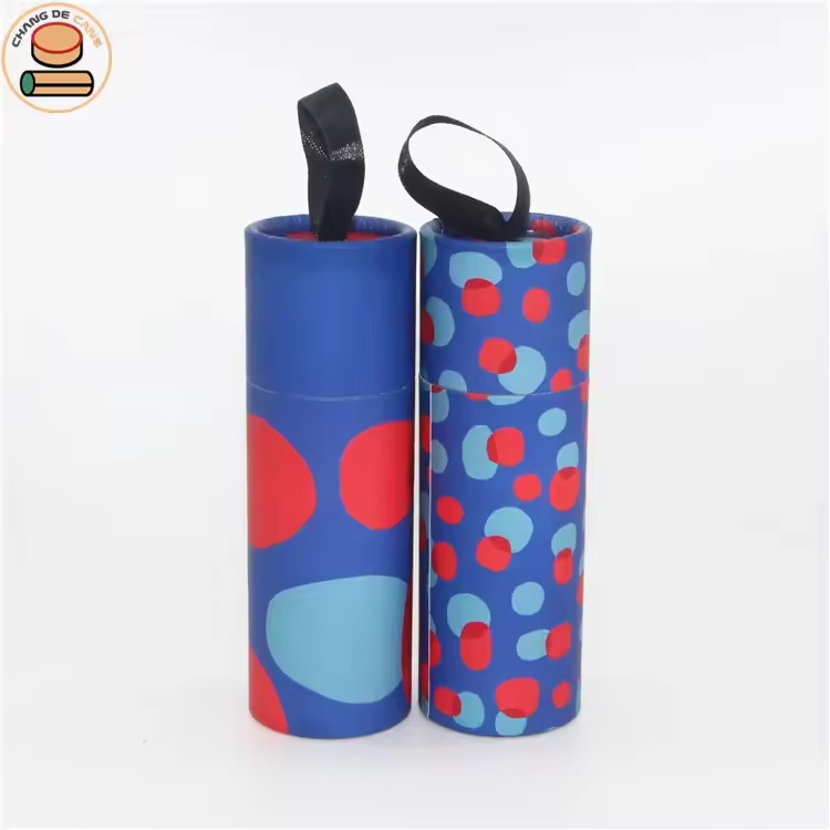 OEM Kraft Paper Packaging Tube Cardboard Paper Kraft Paper Gift Box Earphone Data Line Packaging Box With String Handle