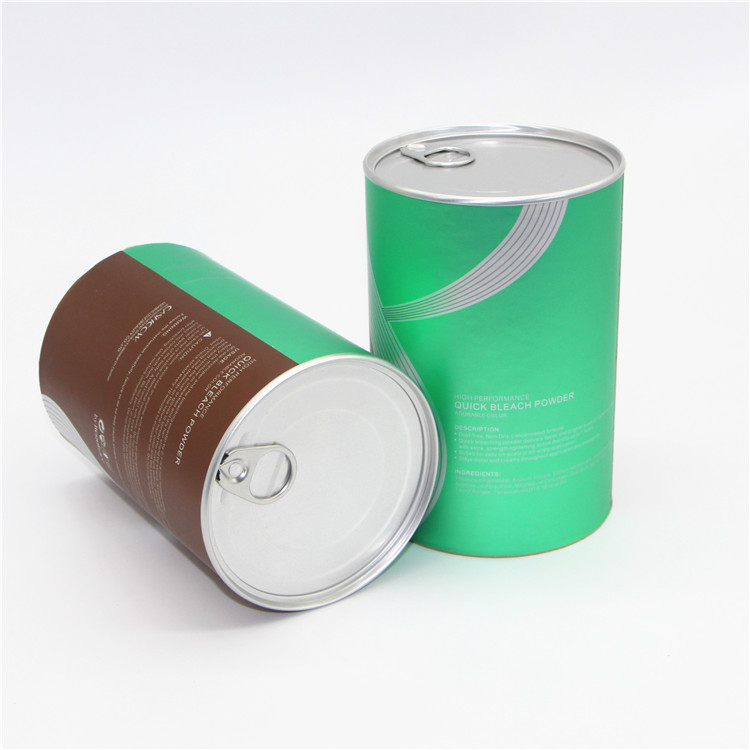 Kraft Paper Tube Package With Aluminum Easy Pull Ring Lid 