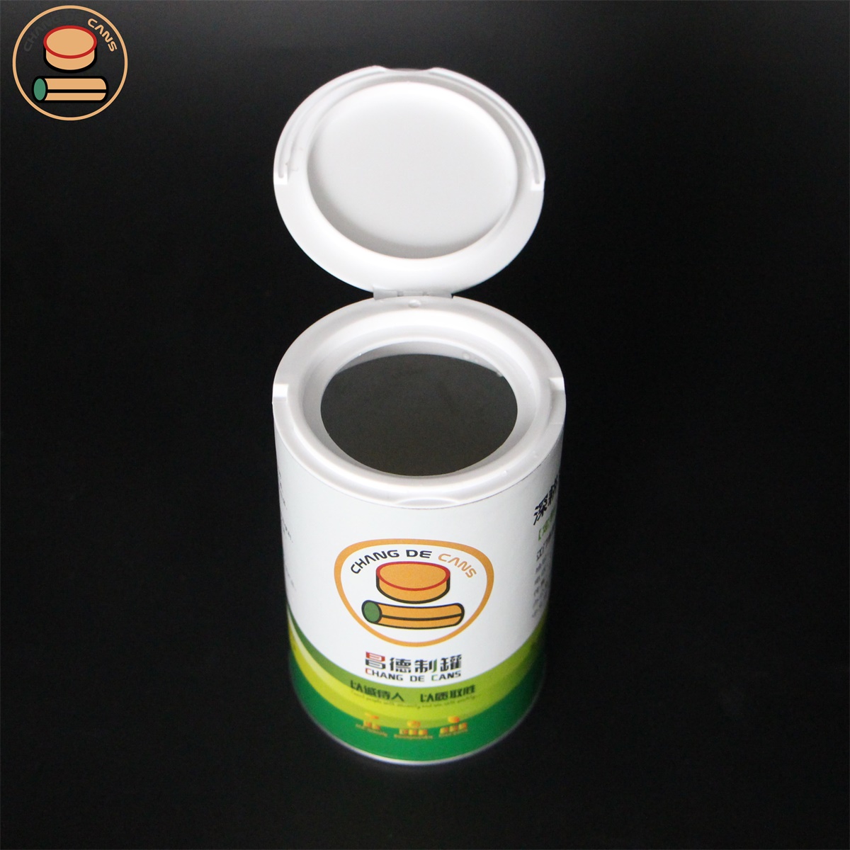 Shaker Paper Cans with Easy Peel Off Lid