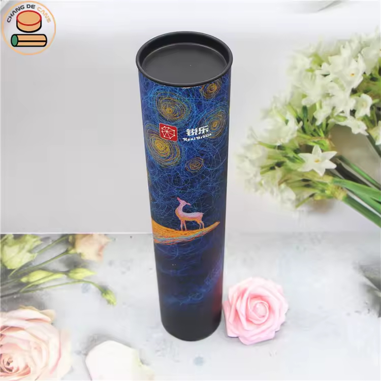 Long Cardboard Cylinder Paper Tube for Poster Umbrella Painting Maps Packaging Shipping with Tinplate Plug Lid Candle Industry