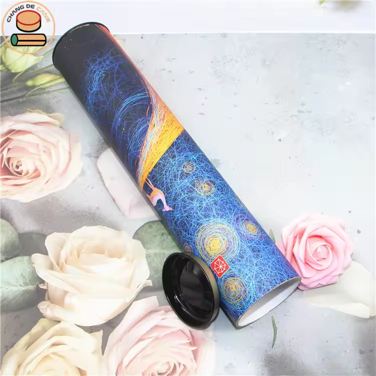 Long Cardboard Cylinder Paper Tube for Poster Umbrella Painting Maps Packaging Shipping with Tinplate Plug Lid Candle Industry