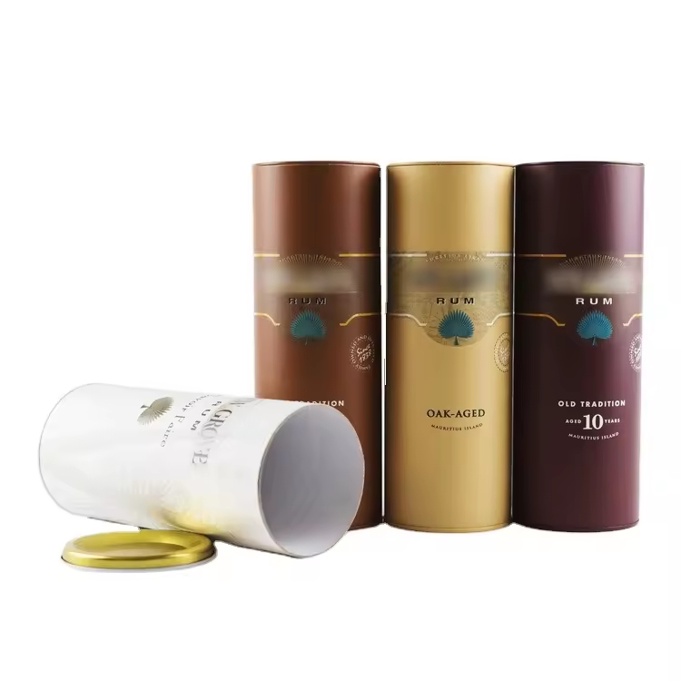 Round Wine Packaging Bottle Paper Tube Packaging Box Cylinder Paper Tube Packaging For Gift Perfume Candle 