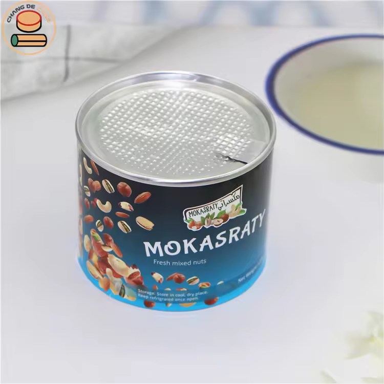 Easy-Peel Kraft Material Cylinder Tube for Baby Food Pet Food Powder Coffee Nuts Peanut Composite Paper Can with Lid