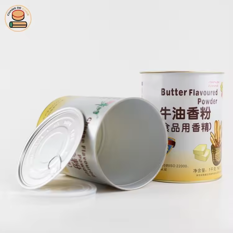 Edible Essence Paper Tube Packaging for Milk Powder Airtight Eco-Friendly Can Jar for Cookies Stamped Printing Handling