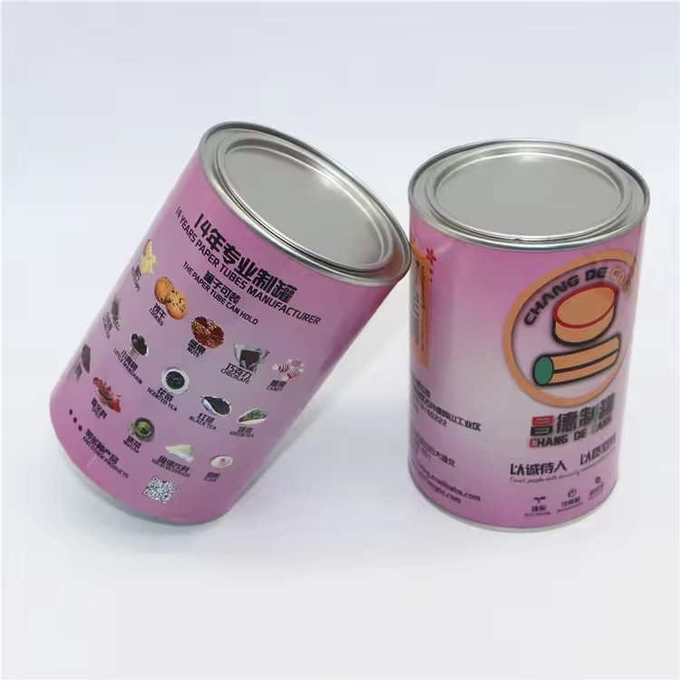 Eco-friendly Paper Tube Packaging Kraft Tube Packaging For Tea Box Composite Lid Paper Tube For Powder Packaging