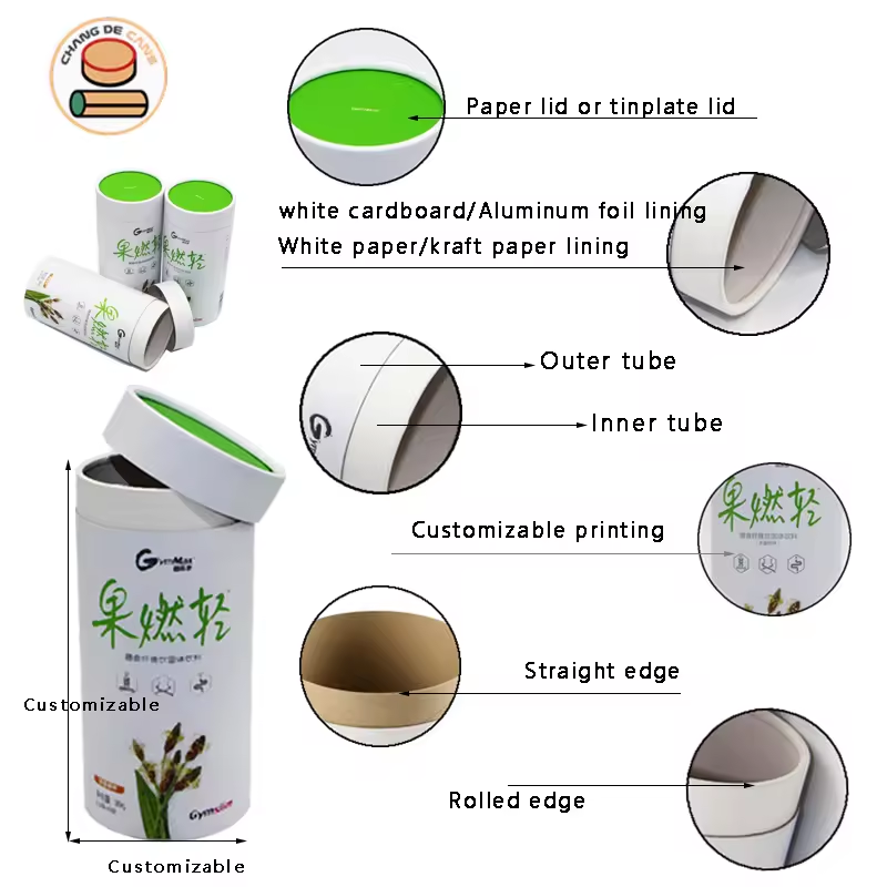 Round Cardboard Tube for Gift Composite Paper Craft Packaging with Handle And Cord Rope for Socks And Clothes Cylinder Box