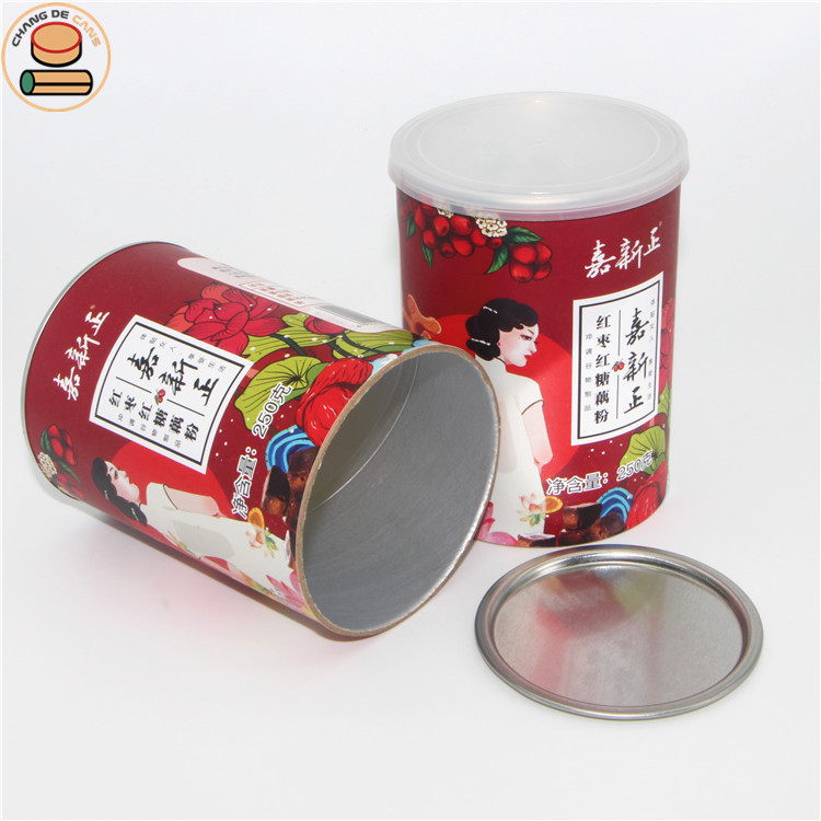 Food Grade Round Cardboard Cans Canisters Paper Tube Packaging for Coffee