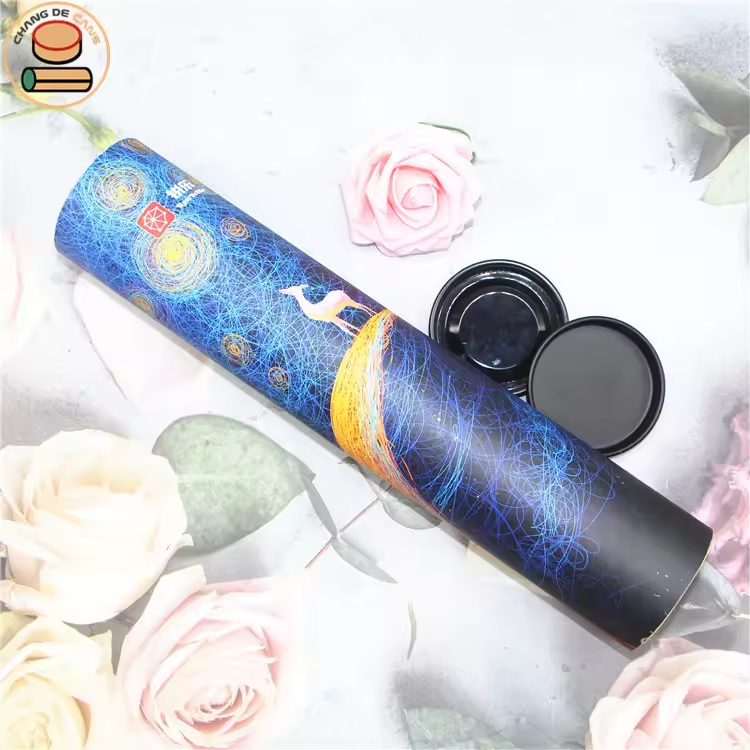 Long Cardboard Cylinder Paper Tube for Poster Umbrella Painting Maps Packaging Shipping with Tinplate Plug Lid Candle Industry