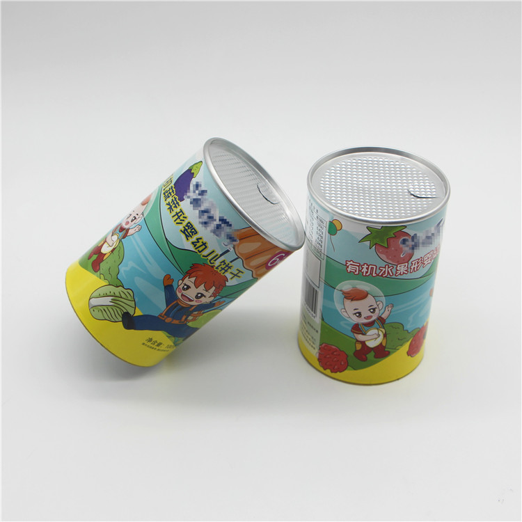 Food Grade Round Cylinder Cardboard Boxes Packaging Cookies Composite Paper Cans For Food