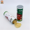 Customized Food Grade Packaging Snacks Nuts Paper Tube Cover Potato Chips Shrimp Chips Popcorn Crispy Paper Stamping Vanishing