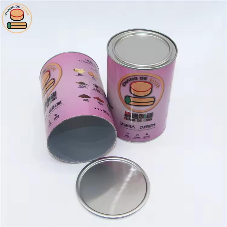 Eco-friendly Paper Tube Packaging Kraft Tube Packaging For Tea Box Composite Lid Paper Tube For Powder Packaging