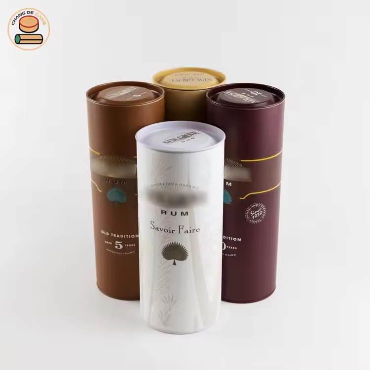 Round Wine Packaging Bottle Paper Tube Packaging Box Cylinder Paper Tube Packaging For Gift Perfume Candle 