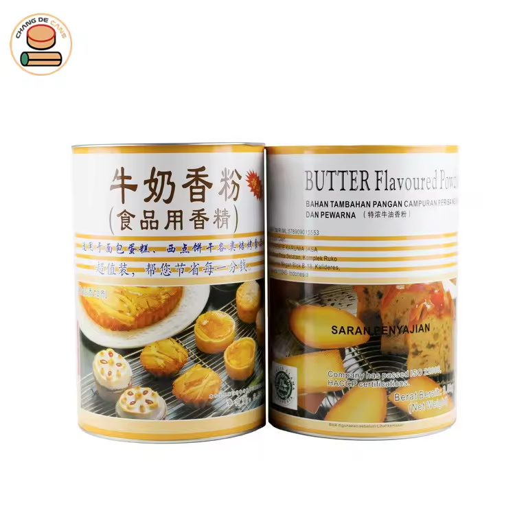 Edible Essence Paper Tube Packaging for Milk Powder Airtight Eco-Friendly Can Jar for Cookies Stamped Printing Handling