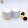 Round Cardboard Tube for Gift Composite Paper Craft Packaging with Handle And Cord Rope for Socks And Clothes Cylinder Box